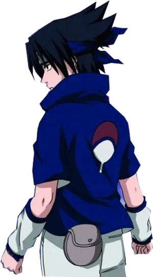 Sasuke Uchiha Blue Outfit Profile PNG Image