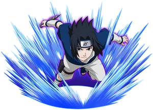 Sasuke Uchiha Chidori Attack PNG Image