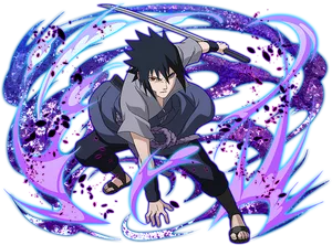 Sasuke Uchiha Chidori Stream Art PNG Image