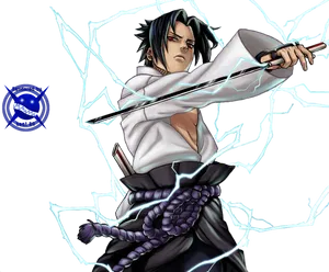 Sasuke_ Uchiha_ Electric_ Aura_ Artwork.png PNG Image