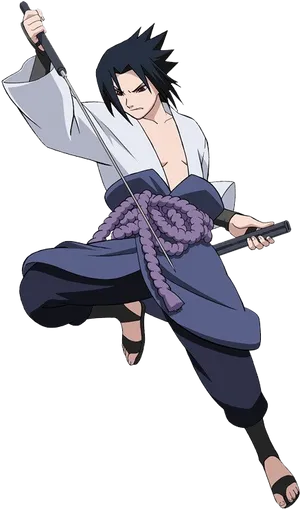 Sasuke Uchiha Readyfor Battle PNG Image