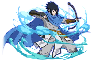 Sasuke Uchiha Water Dragon Jutsu PNG Image