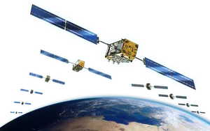 Satellite Deployment Sequence Earth Background PNG Image