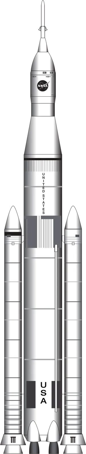 Saturn V Apollo Rocket Illustration PNG Image