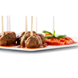 Saucy Meatballson Plate PNG Image