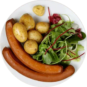 Sausage Potato Salad Meal PNG Image