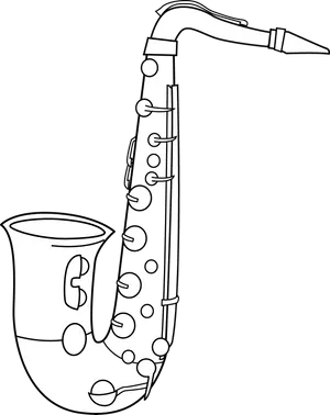 Saxophone Line Art Illustration PNG Image