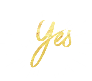 Say Yes Golden Lettering PNG Image