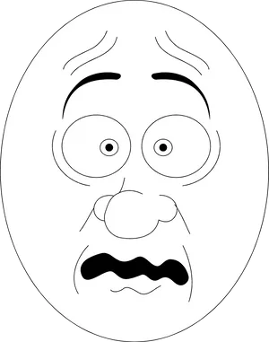 Scared Face Cartoon Expression PNG Image