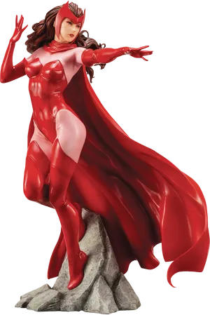 Scarlet Witch Action Pose PNG Image