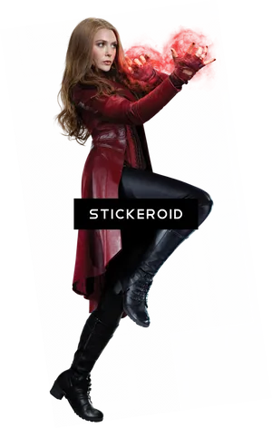 Scarlet Witch Magic Display PNG Image