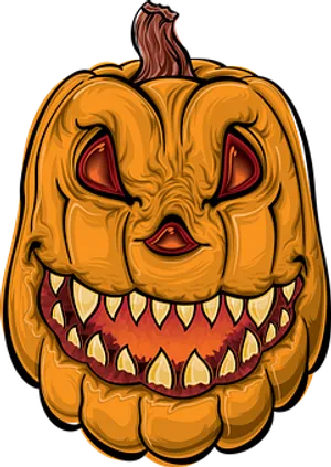 Scary Jack O Lantern Vector PNG