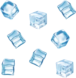 Scattered Ice Cubes Pattern PNG Image