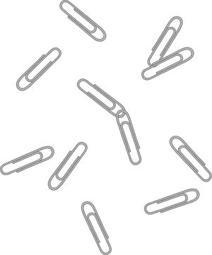 Scattered Paper Clips Pattern PNG Image