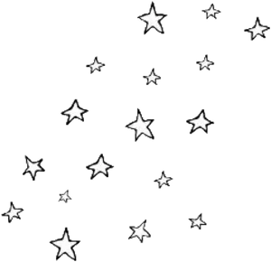 Scattered Silver Stars Pattern PNG Image