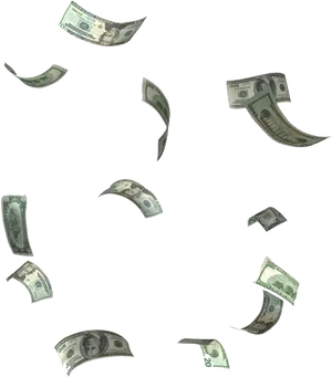 Scattered_ U S_ Dollars_ Falling PNG Image