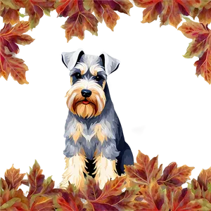 Schnauzer In Autumn Leaves Png 06262024 PNG Image