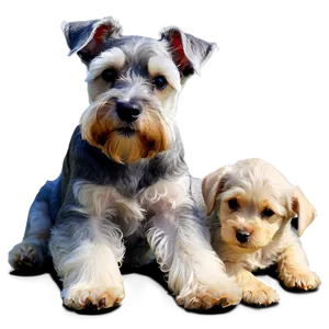 Schnauzer With Puppies Png 06262024 PNG Image