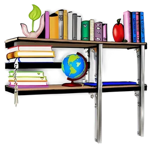 School Books On Shelf Png 06262024 PNG Image