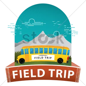 School Bus Field Trip Illustration PNG Image