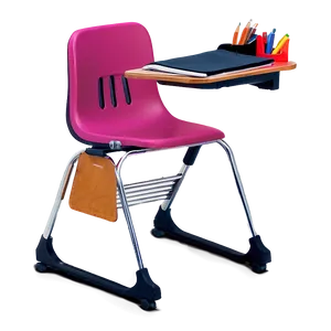 School Chair With Writing Pad Png Fyf34 PNG Image