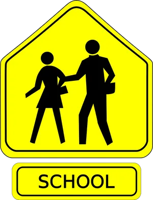 School Crossing Sign PNG Image