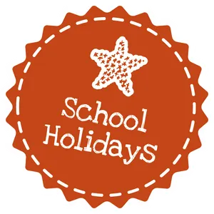 School Holidays Stamp Graphic PNG