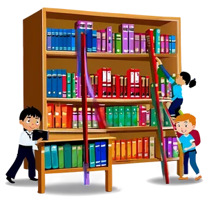 School Library First Day Png Olj PNG Image