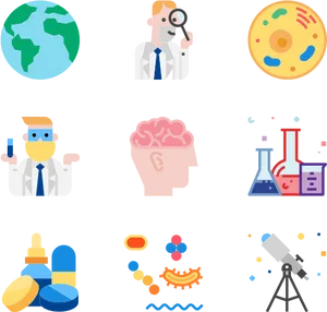 Science_ Icons_ Collection PNG Image