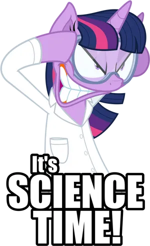 Science Time_ Animated Character Pose PNG Image