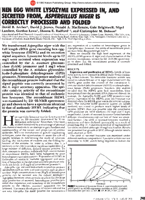 Scientific Research Article Lysozyme Expression PNG Image