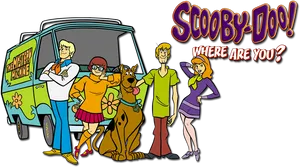 Scooby Doo Classic Castand Mystery Machine PNG Image