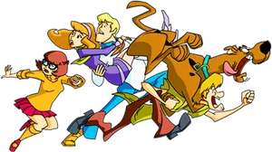 Scooby Doo Team Running PNG Image