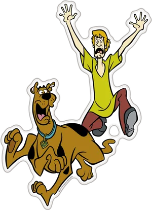 Scooby Dooand Shaggy Frightened PNG Image