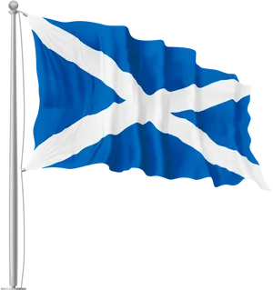 Scottish Flag Waving PNG Image