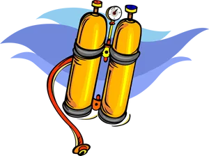 Scuba Diving Air Tanks Illustration PNG Image