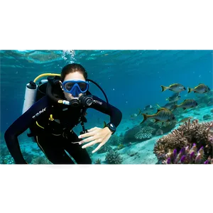 Scuba Diving In Blue Waters Png Kee PNG Image