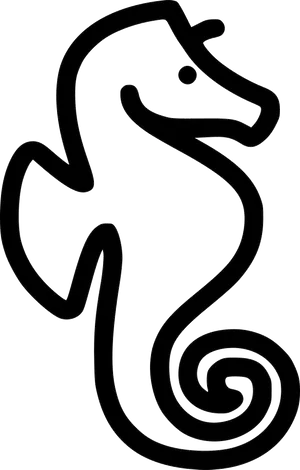 Seahorse Silhouette Outline PNG Image