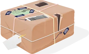 Sealed Shipping Package Illustration PNG Image