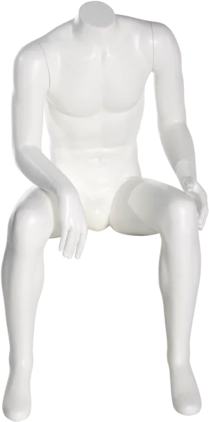 Seated Male Mannequin Display PNG Image