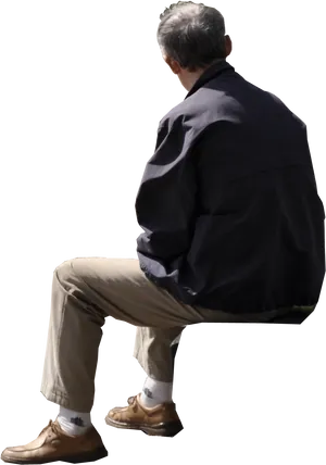 Seated Man In Casual Attire PNG Image