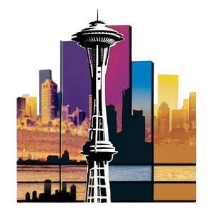 Seattle Skyline Silhouette Png Iin PNG Image