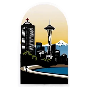 Seattle Skyline Silhouette Png Vwx74 PNG Image