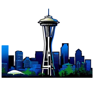 Seattle Skyline With Space Needle Png Gkt PNG Image