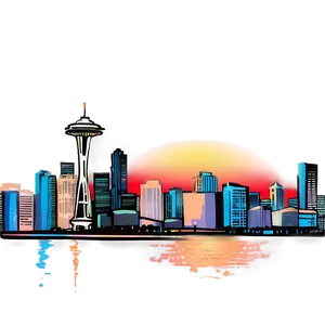 Seattle Urban Skyline Sketch Png 06252024 PNG Image