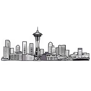 Seattle Urban Skyline Sketch Png Mws88 PNG Image