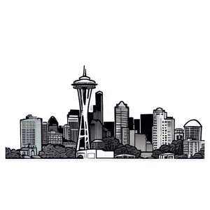 Seattle Urban Skyline Sketch Png Vsl PNG Image