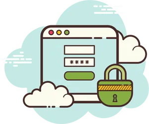 Secure Online Login Illustration PNG Image