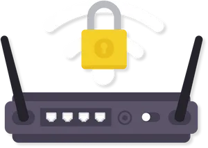 Secure Wi Fi Routerwith Padlock PNG Image