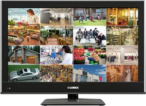 Security Monitor Multiple Camera Feeds PNG Image